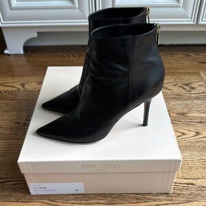 Jimmy Choo Black Heeled Boots Sleek Pointed Toe